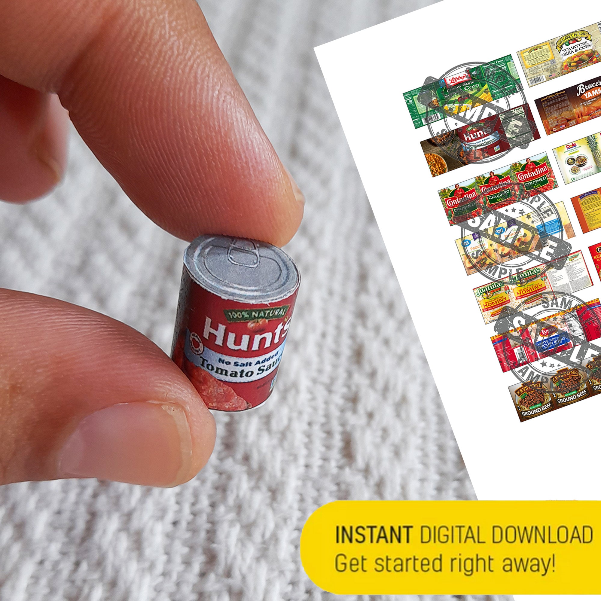Miniature 14 Food Cans Mixed Templates Groceries - Etsy
