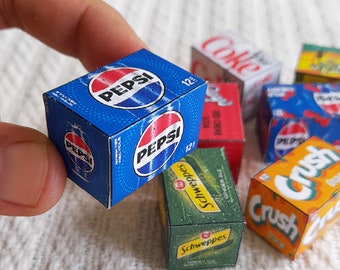 9 style Miniature Groceries Soda Juice & Drink Boxes Digital Printabile Files ,DIGITAL Download