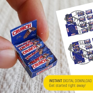 Miniature Choco Candy Bar Template Printable Miniature Snack & Candy Bar | Digital Download File