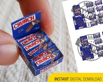 Miniature Choco Candy Bar Template Printable Miniature Snack & Candy Bar | Digital Download File