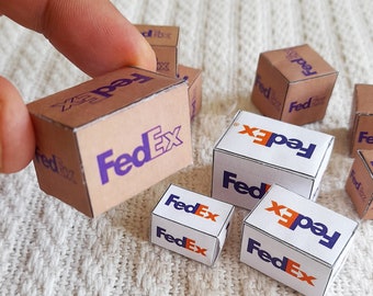 Modelo de Caixa FedEx em Miniatura - 9 Miniaturas de Caixas FedEx Ground para Casa de Bonecas - Arquivo IMPRIMÍVEL para DOWNLOAD - Arquivo Digital, Impressões Digitais, Download Digital