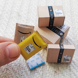 Mini AMAZON Box & Umschlag Set Vorlage 6 Stück Amazon Box DRUCKBARE Pakete Datei DOWNLOAD Digitale Datei