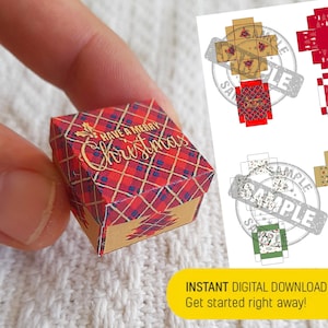 4 Style Miniatur Weihnachtsgeschenk Box Set DRUCKBARE DATEI DOWNLOAD Digitale Datei, Digitaldrucke, DIGITAL Download