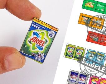 10 style Miniatures Groceries & Detergent- 1/12 Dollhouse Miniatures Printable Digital File ,Digital Prints ,DIGITAL Download
