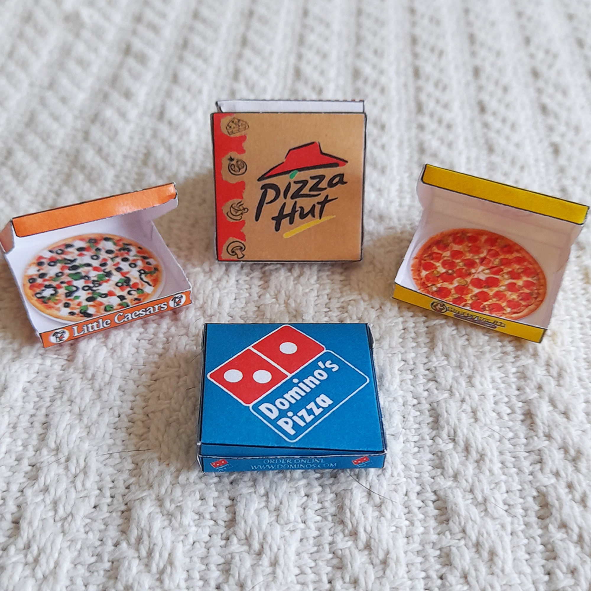 Pizza & Pizza Box Set / 6 Different Miniature Pizza Boxes PRINTABLE