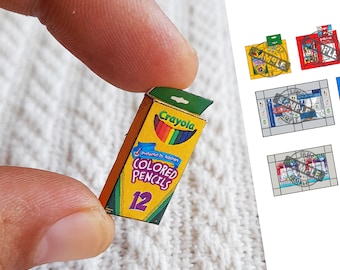 Miniature Back To School Item Templates { 8 Style Miniature Boxes } Printable Digital File ,Digital Prints ,DIGITAL Download