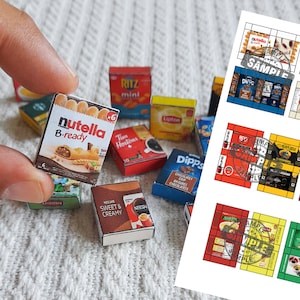 14 style Miniatures Groceries Coffee / Cookie Templates Mini Food Box PRINTABLE File DOWNLOAD Digital File ,Digital Prints ,DIGITAL Download