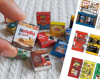 14 style Miniatures Groceries Coffee / Cookie Templates Mini Food Box PRINTABLE File DOWNLOAD Digital File ,Digital Prints ,DIGITAL Download