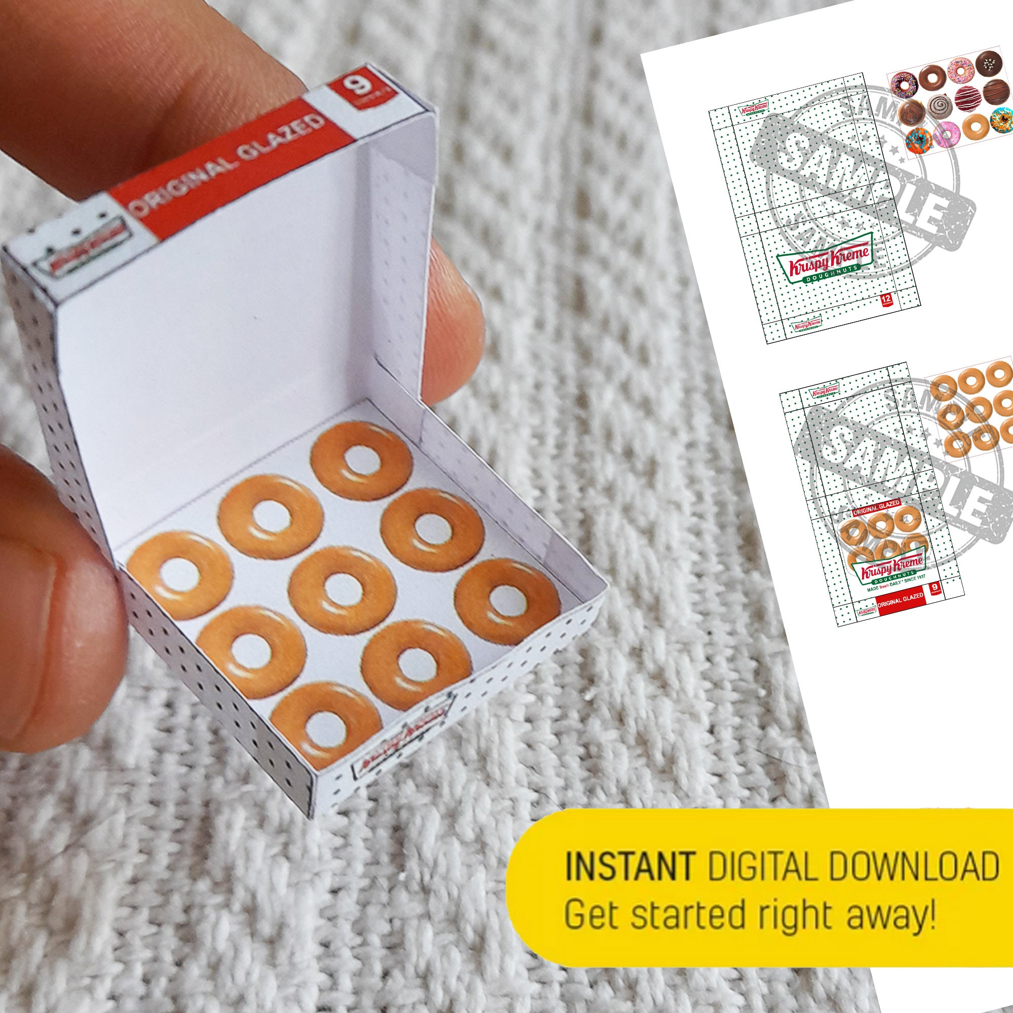 4 Style Miniature Donut Box Template Mini Food Donut Boxes and Donuts 4 Style Miniature Donut Box Template Mini Food Donut Boxes and Donuts