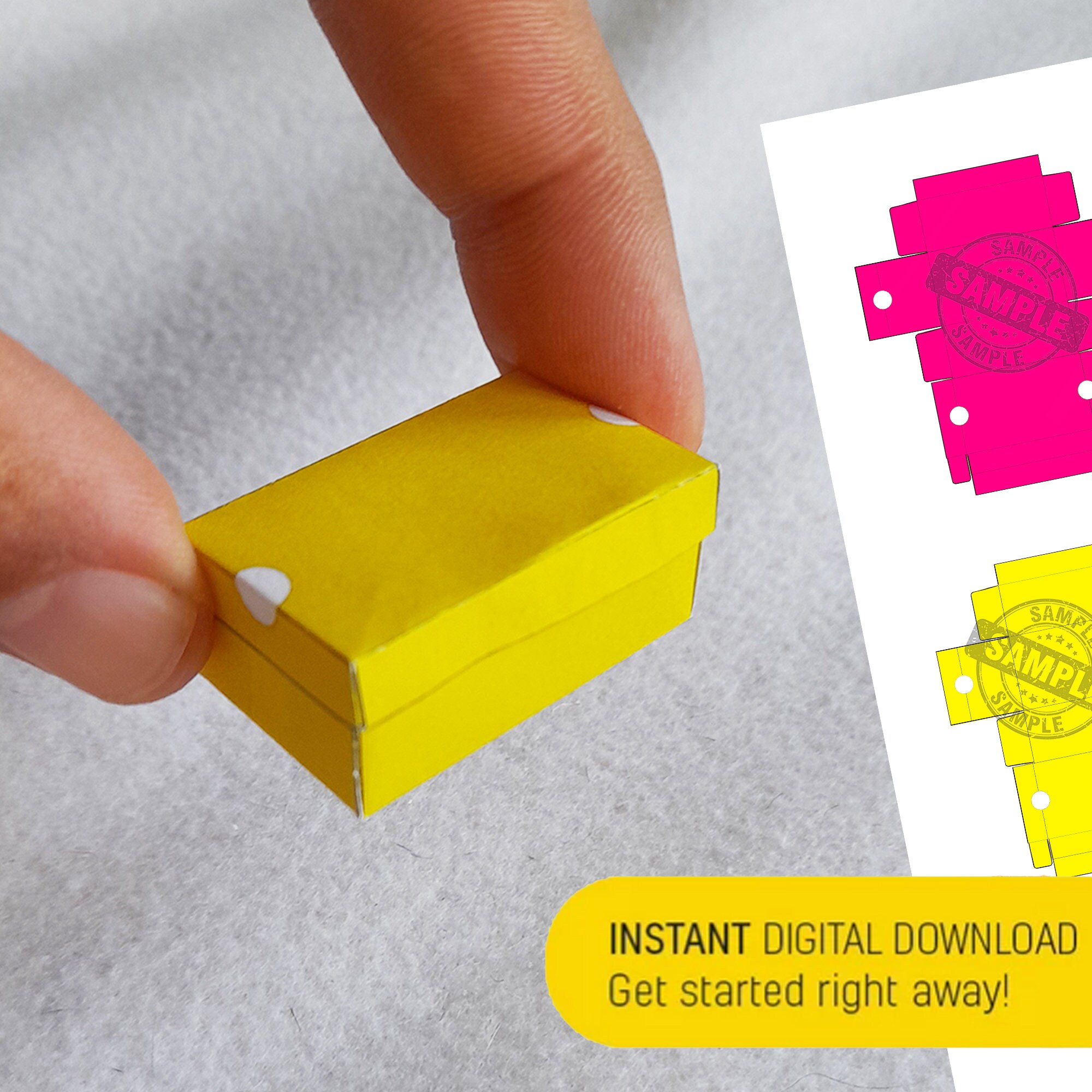 Mini Shoe Box Templates Miniature 4 Different Colour Shoe Box Templates ...