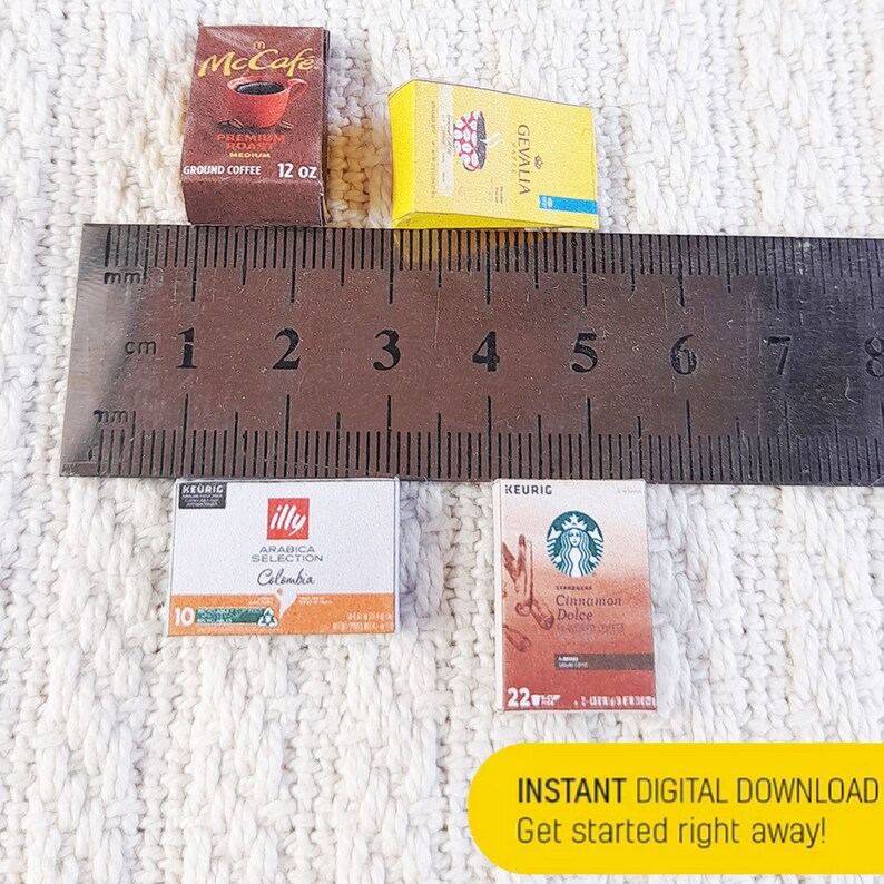 10 Style Miniature Coffee Package Set Template Mini Grocery Coffee Set ...