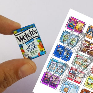 15 verschiedene Stücke Miniatures Lebensmittel Flakes Box! DRUCKBARE Datei DOWNLOAD Digitale Datei, Digitaldrucke, DIGITAL Download