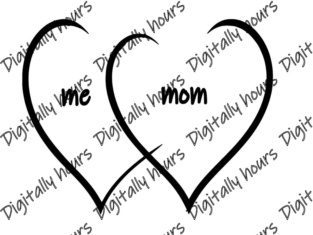 Heart Outline PNG Mom Heart Outline DIGITAL DOWNLOAD Black Heart White ...