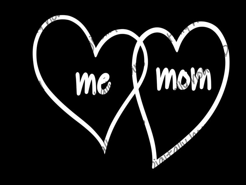 Heart Outline PNG Mom Heart Outline DIGITAL DOWNLOAD Black Heart White ...