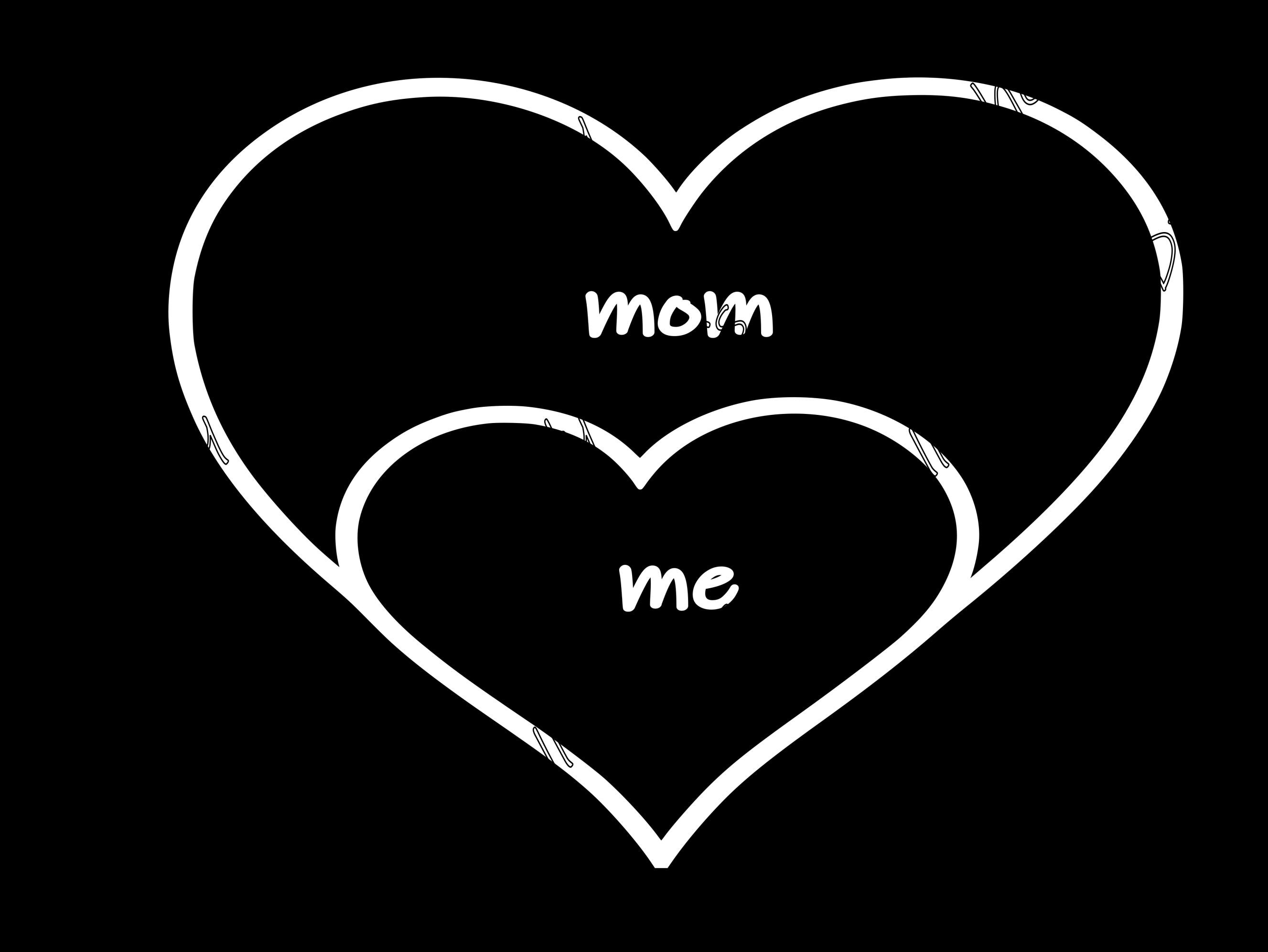 Heart Outline PNG Mom Heart Outline DIGITAL DOWNLOAD Black Heart White ...