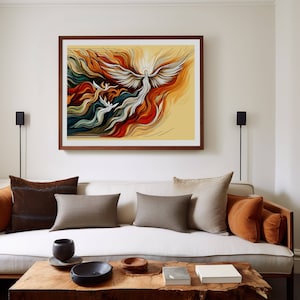 The Descent of the Holy Spirit, Pentecost Canvas Art - Vivid Holy Spirit Descent Illustration, Spiritual Church Wall Decor,Pentecost Day