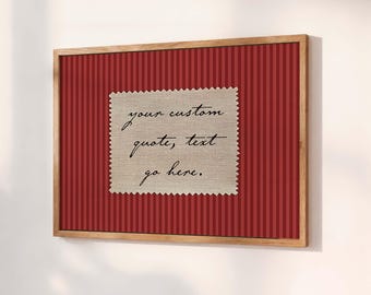 Custom Quote Wall Art Print, Personalized Text Song Lyric Poster, Handwritten Style Wall Art, Retro Stripe Home Decor, Gift For Family