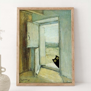 Matisse Black Cat Wall Art Poster, Fine Art Unique Cats Print, Funny Cat Print, Cat Poster Gift Idea, High Quality Vintage Cat Art Poster