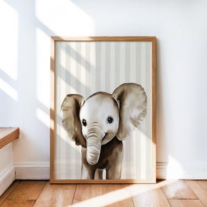 Nursery Elephant Print, Nursery Decor, Baby Room Wall Art, Boho Playroom Art, Gender Neutral Nursery, Cute Animal Print, Nursery Wall Art