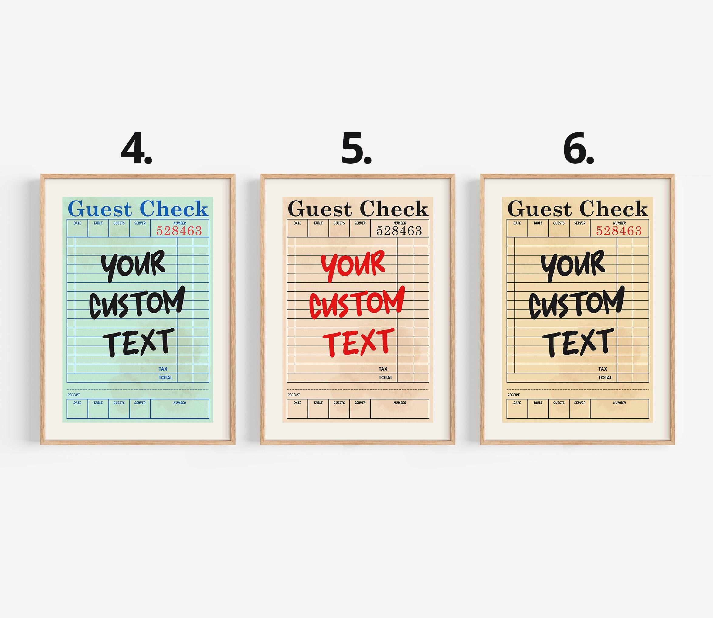 Custom Guest Check Poster, Personalized Quote Print, Trendy Apartment ...