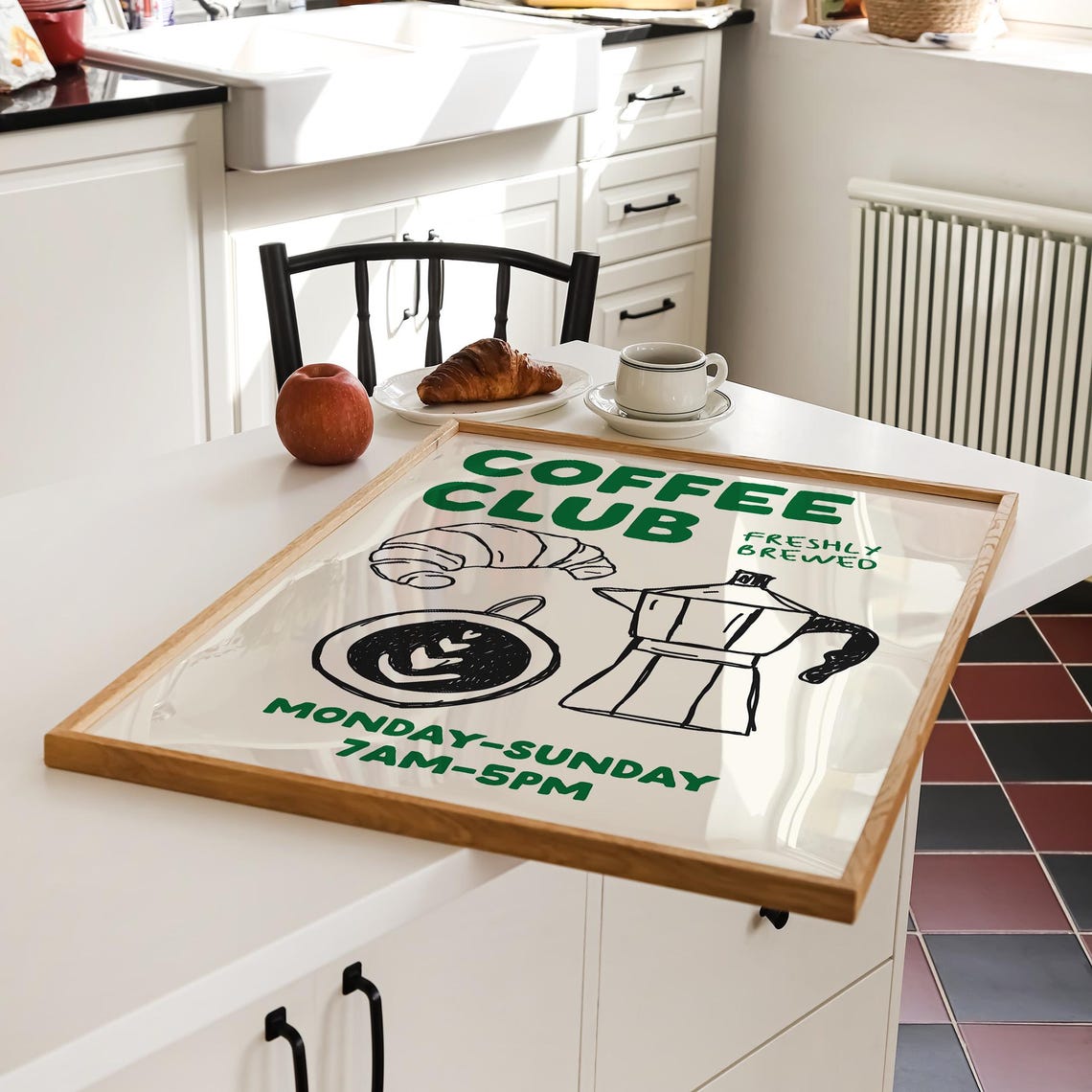 Retro Coffee Poster, Modern Kitchen Art, Italian Caffe Print, Kitchen ...