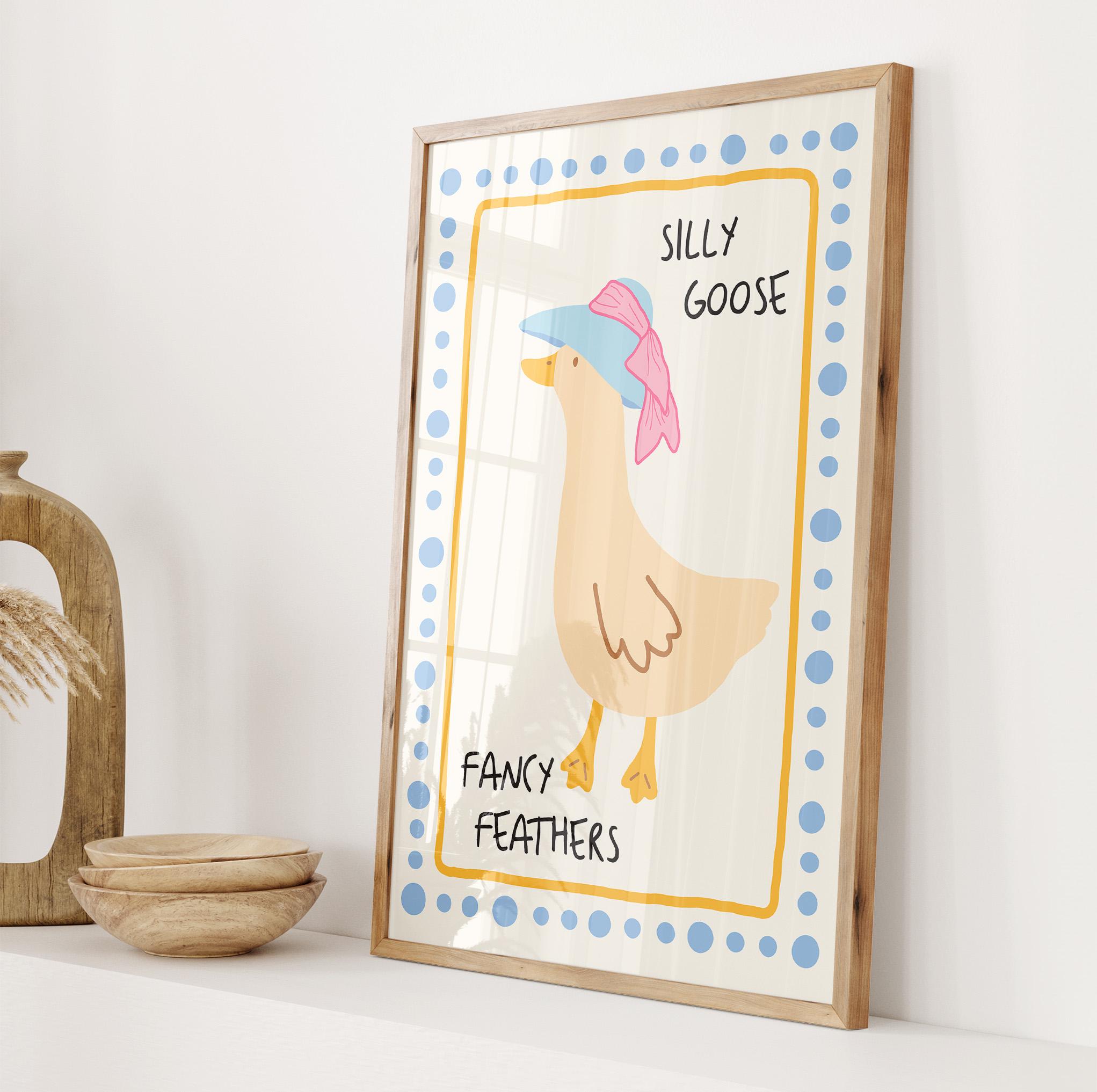Silly Goose Print, Nursery Print, Child Room Decor, Trendy Wall Art ...