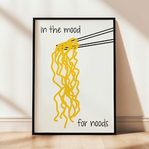 Ramen Noodles Poster, Japanese Food Art, Trendy Kitchen Wall Art, Asian Cuisine Poster, Dining Room Decor, Hand Drawn Art