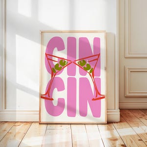 Trendy Cin Cin Print, Martini Cheers Print, Cocktail Print, Barwagen Kunstdruck, Maximalist Kitchen Print, Vintage Drink Poster, Retro Art