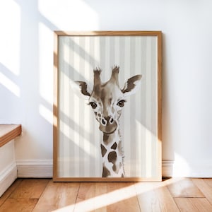 Nursery Giraffe Print, Nursery Decor, Baby Room Wall Art, Boho Playroom Art, Gender Neutral Nursery, Cute Animal Print, Nursery Wall Art