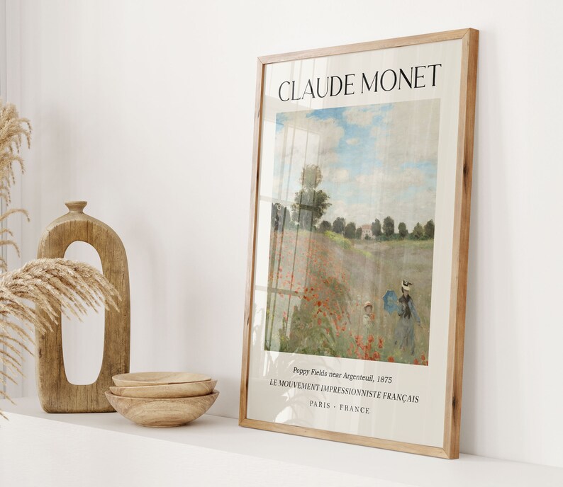 Claude Monet Poppy Fields Poster Gallery Exhibition Wall Art - Etsy