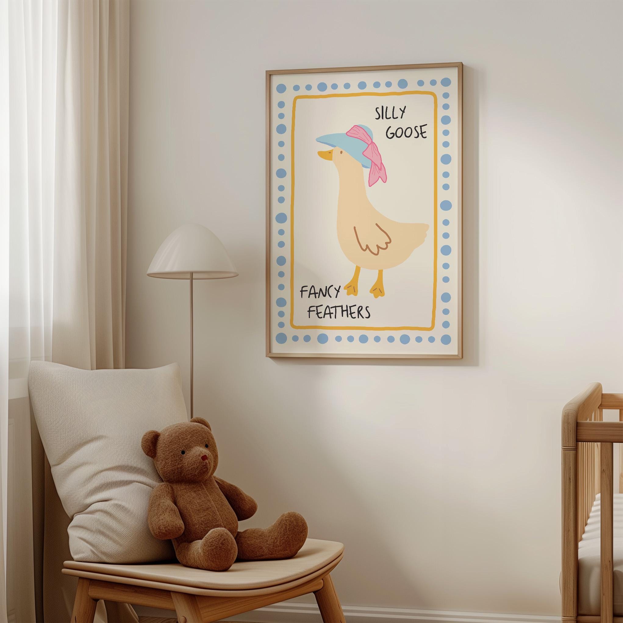 Silly Goose Print, Nursery Print, Child Room Decor, Trendy Wall Art ...