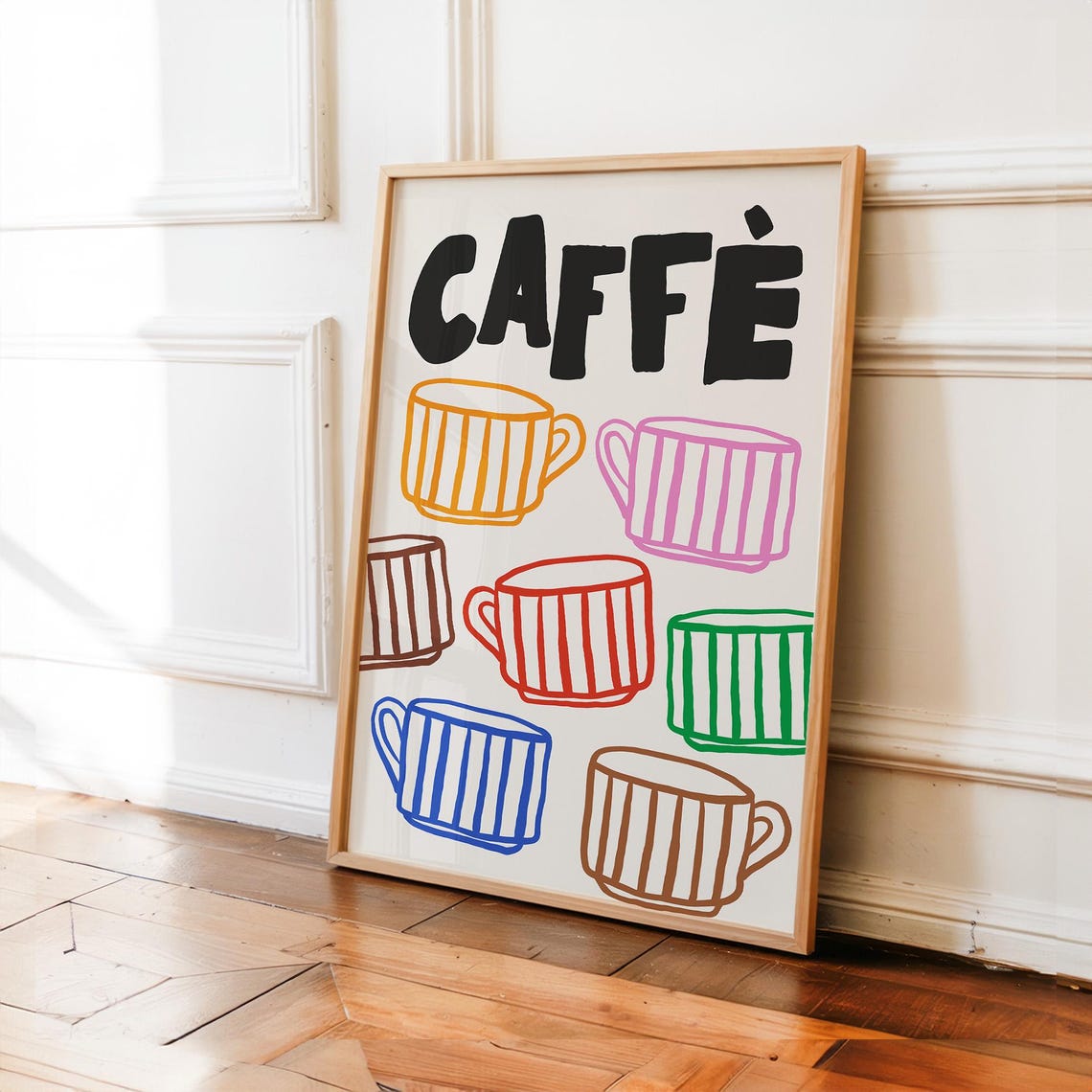Retro Coffee Poster, Modern Kitchen Art, Italian Caffe Print, Kitchen ...