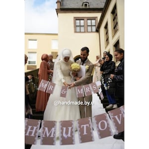 Girlande [Kraftpapier Spitze Book] Standesamt Hochzeit Deko Geschenk Braut Mr&Mrs Wedding Dügün Nikah