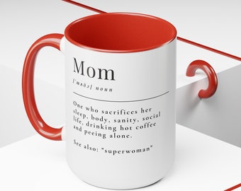 Mom's Love Brew Tone Coffee Mugs, 15oz