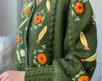 Vintage Embroidered Cardigan Austrian Bavarian Cardigan Vintage Embroidered Cardigan Austrian Bavarian Cardigan