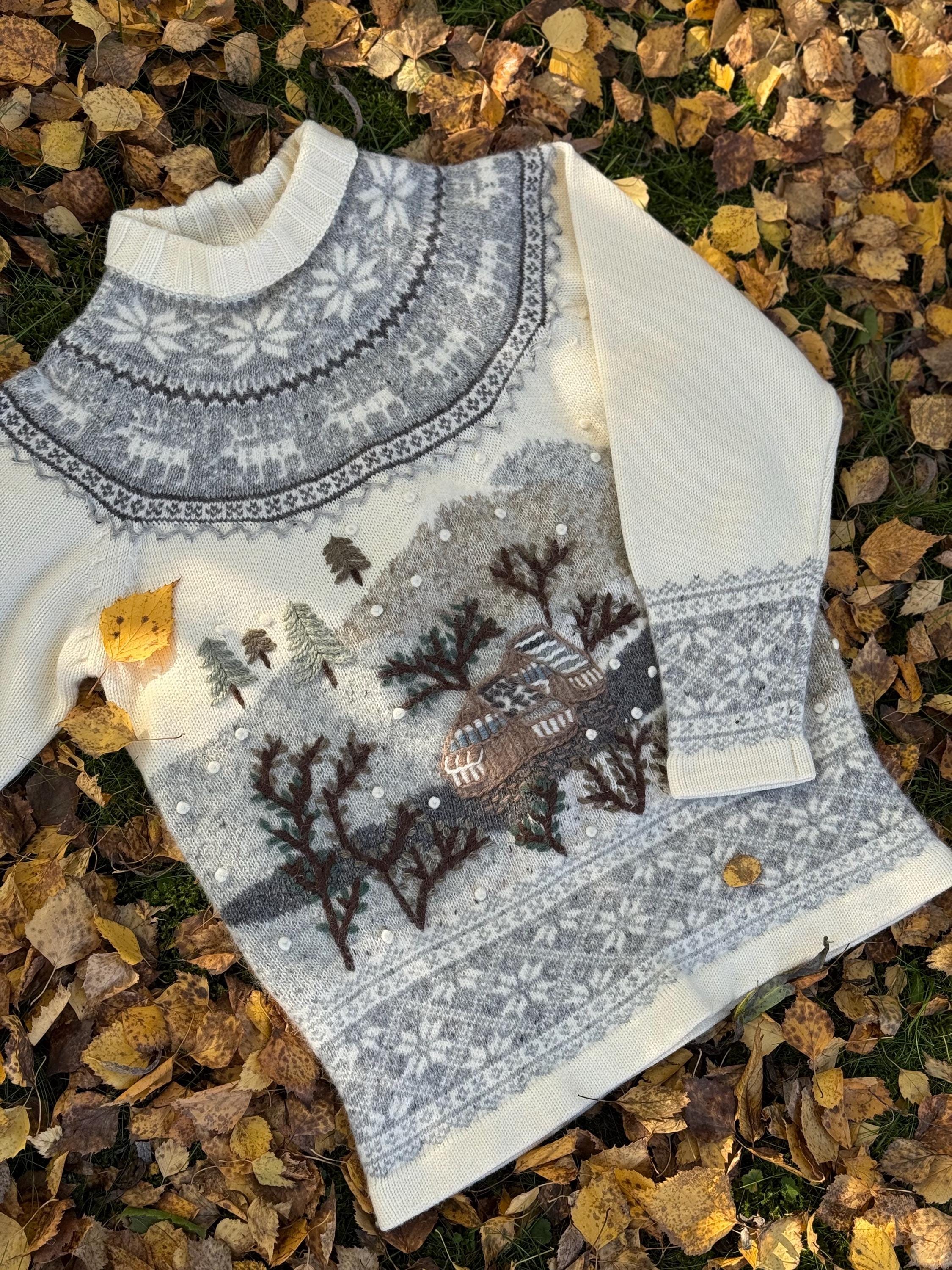 Pull Vintage René Derhy Femme - Blanc, Manches Courtes, Coton - Style Années 80, Taille L