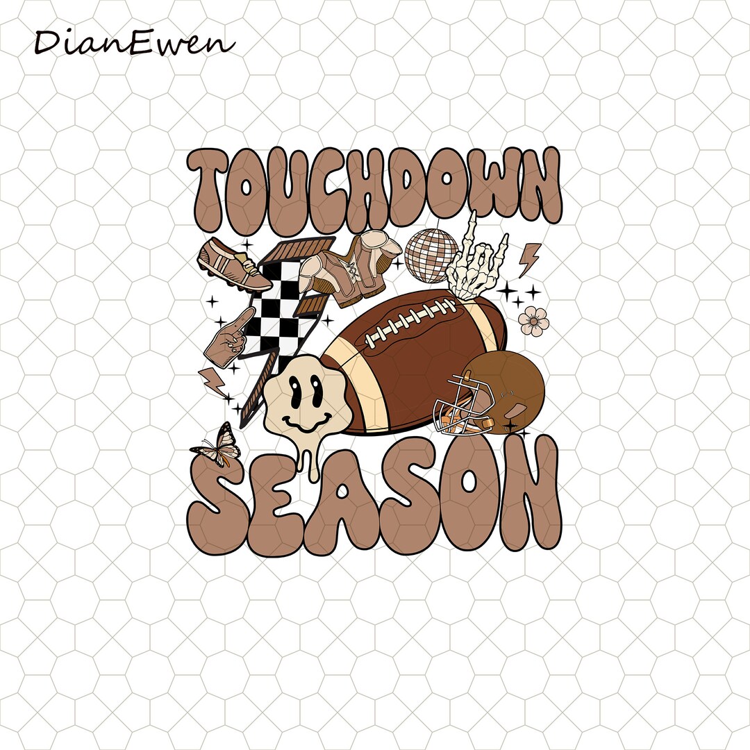 Touchdown Season Retro Football Png Game Day Png Football - Etsy