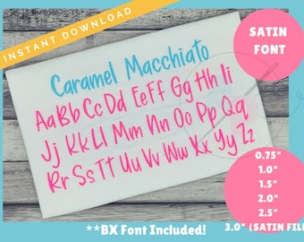 Caramel Macchiato Satin Stitch Embroidery Font Font | Quirky Stitch Embroidery Font | BX Font Included