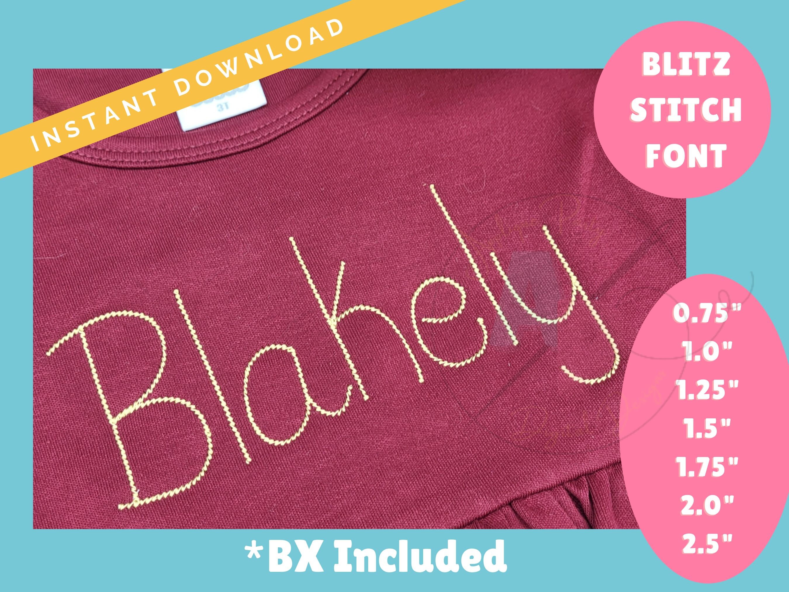 Blitz Lettering School Note Embroidery BLITZ Stitch Font | Fast Vintage Stitch ...