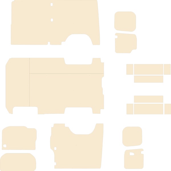 Vauxhall Vivaro / Renault Trafic lwb 2014-2019 Van ply lining kit DXF files, CNC ready to cut, Van plywood lining Kits, CNC Files.