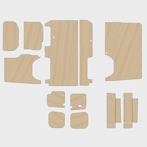Kit de revestimiento de madera contrachapada para furgoneta Vauxhall Vivaro / Renault Trafic swb 2002-2014, archivos DXF, listos para cortar con CNC, kits de revestimiento de madera contrachapada para furgonetas, archivos CNC.