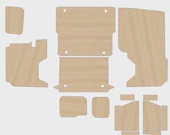 Fiat Doblo / Vauxhall Combo L2 2010-2022 ply lining kit DXF files, CNC ready to cut, Van plywood lining Kits, CNC Files.