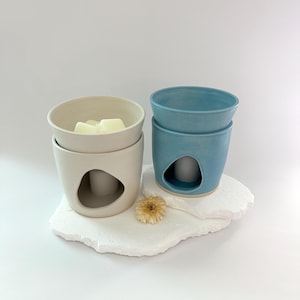 Handmade Ceramic Wax Melt Warmer – Modern Essential Oil Burner – Minimalist Soy Wax or Oils Melter – Unique Pottery Home Fragrance Gift