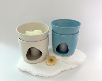Handmade Ceramic Wax Melt Warmer: Modern Pottery Essential Oil Burner