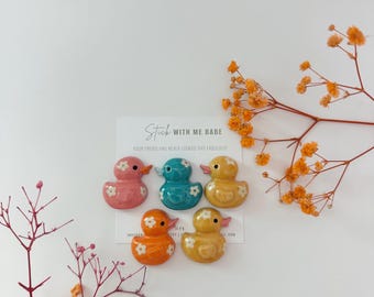 Handmade Ceramic Duck Refrigerator Magnets | Farmhouse Kitchen Decor