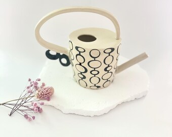 Handmade Ceramic Watering Can: Mid-Century Modern Plant Pitcher