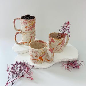 Handmade Ceramic Espresso Mug: Modern Splatter-Paint Pottery (5oz)