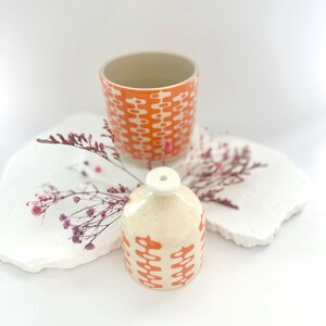 Retro Ceramic Waterbell & Container Set | Self-Watering Plant Tool | Mid-Century Modern Design | Unique Planter Accessory image 7