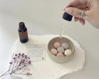 Colorful Ceramic Diffuser Stones Set: Handmade Essential Oil Aromatherapy - Boho Decor