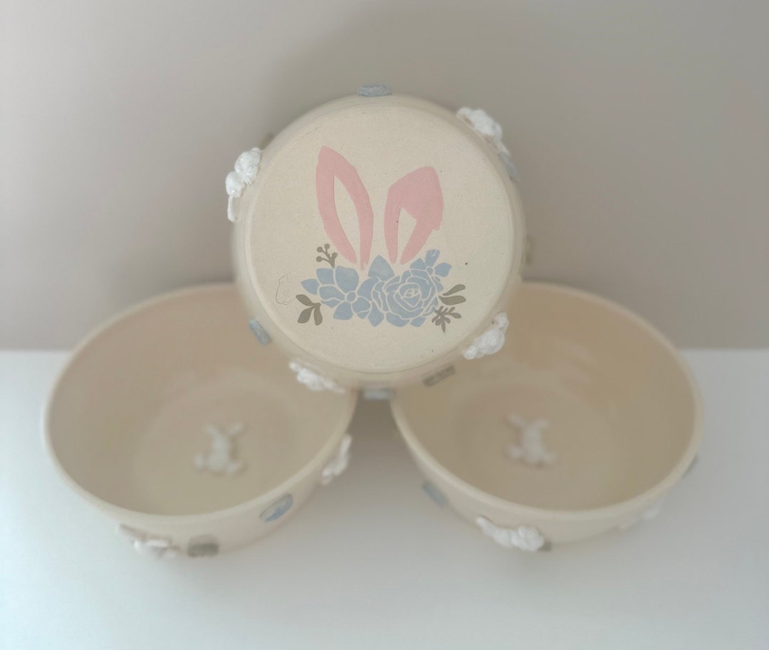 Easter Decor Bowl Set East Bunny Dishware Holiday Hosting Serveware